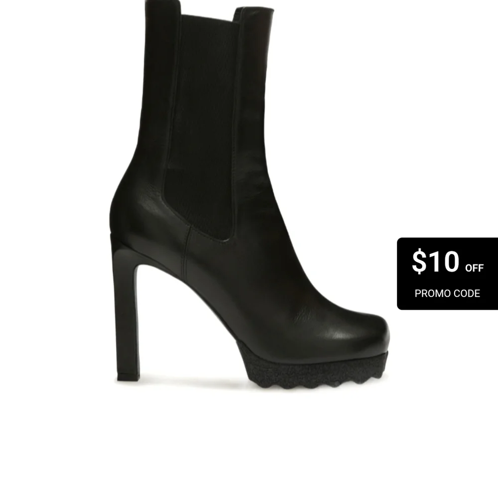 Off-White Black Heeled Boots with Modern Silhouette - Picture 1 of 8